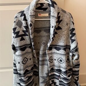 Levi's Gray Western Patterned Men's Sweater Cardigan Large
